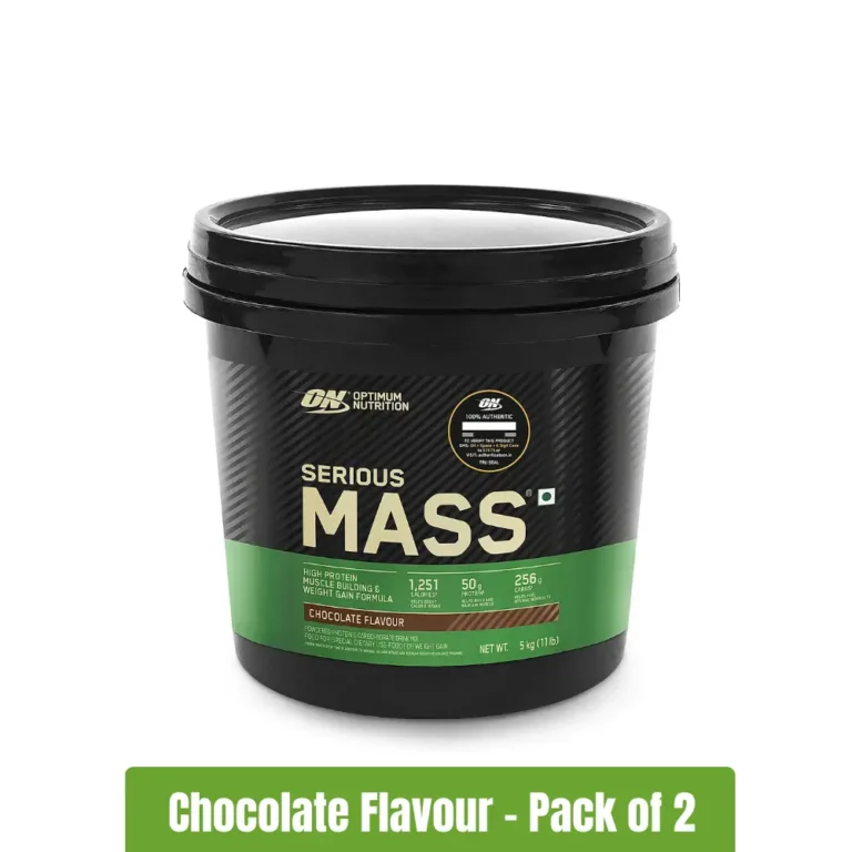 Optimum Nutrition ON Serious Mass Weight Gainer _ Pack of 2 (5Kg+5Kg) - Chocolate