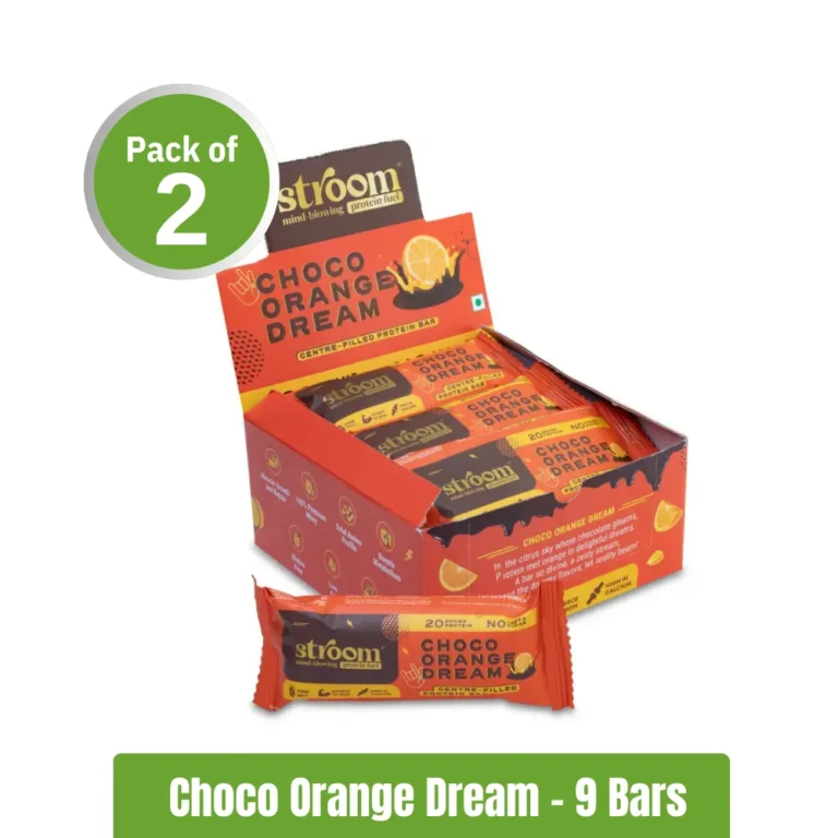 Stroom Protein Bar 63g - Pack of 2 (9+9 Bars) - Choco Orange Dream