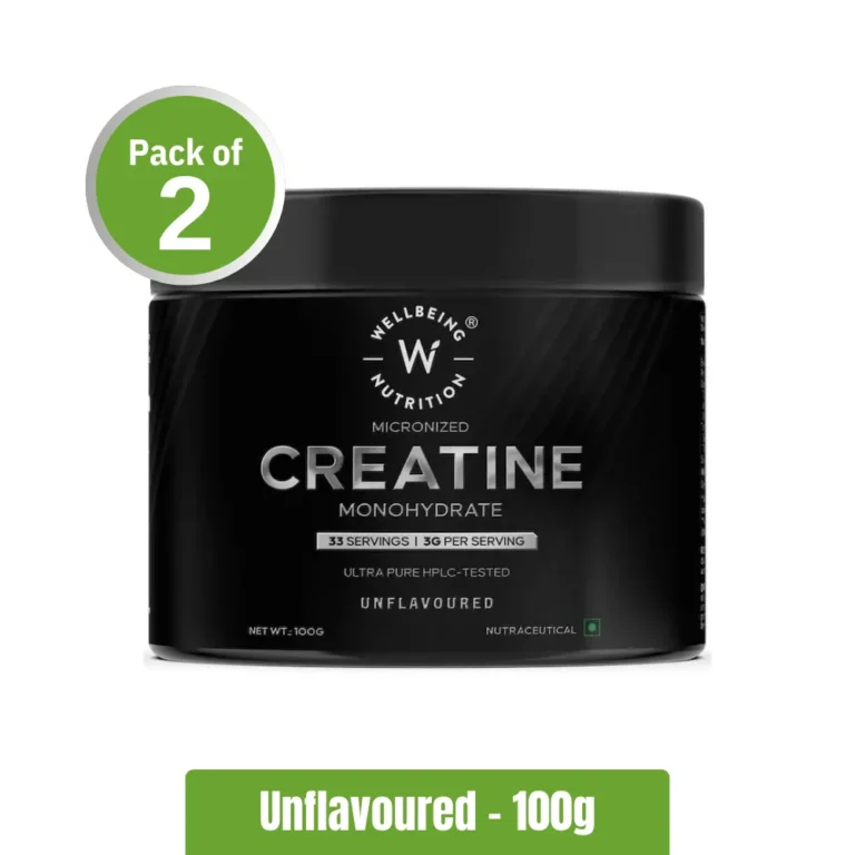 Wellbeing Nutrition Creatine Monohydrate _ Pack of 2 (100g+100g) - Unflavored