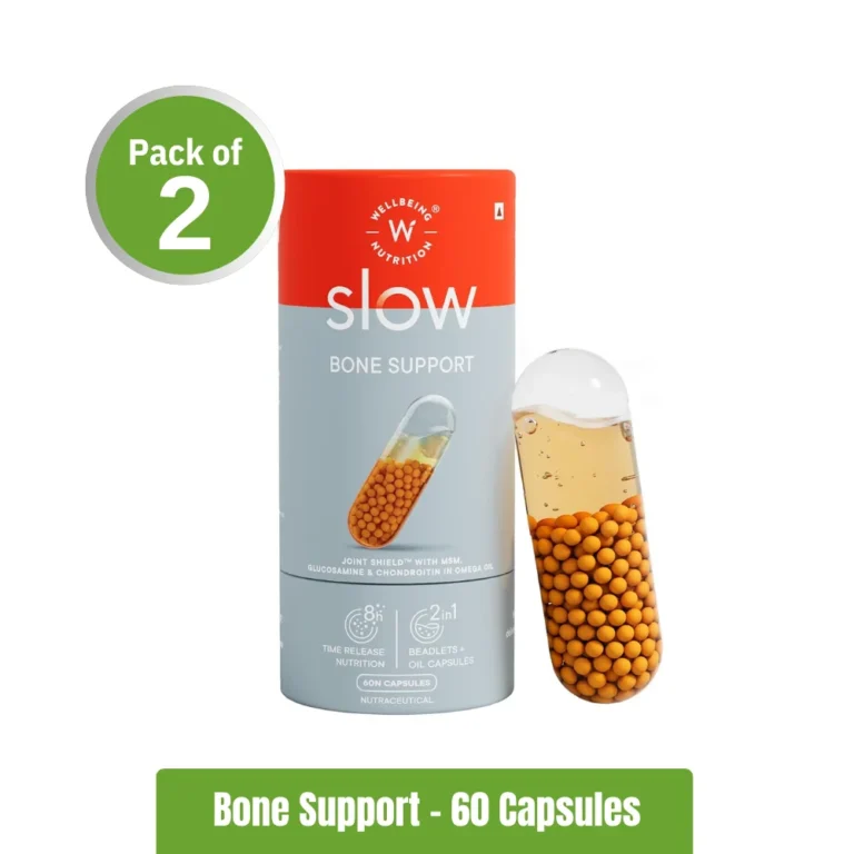 Wellbeing Nutrition Slow Bone Support _ Pack of 2 (60+60 Capsules)