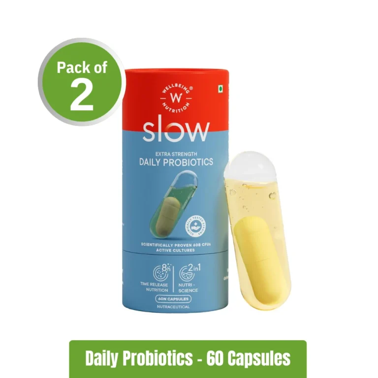 Wellbeing Nutrition Slow Daily Probiotics - Pack of 2(60+60 Capsules)