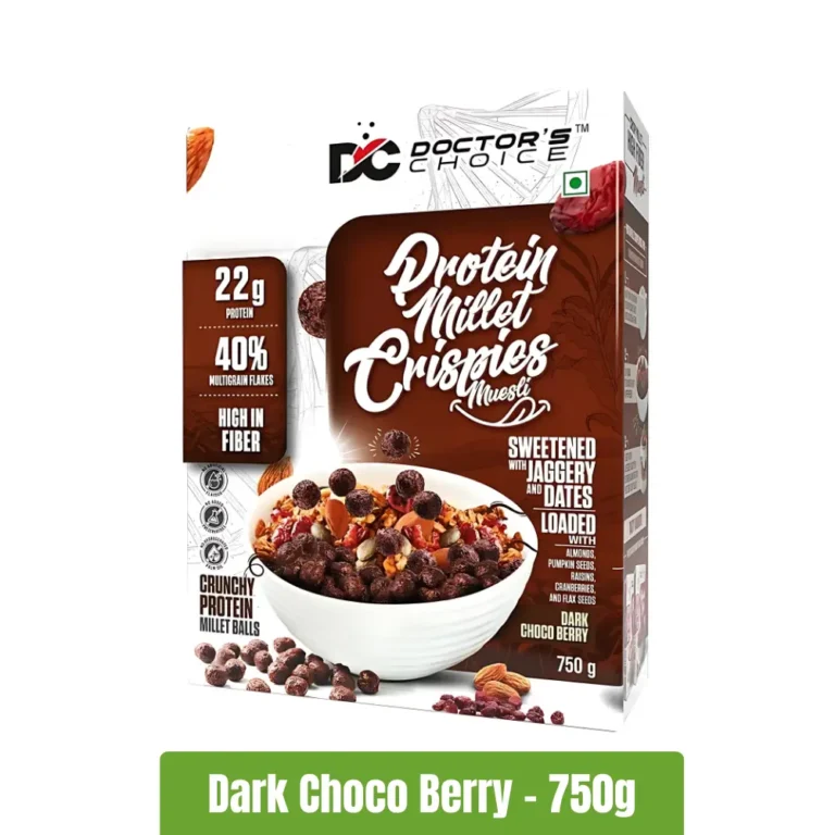 Doctor's Choice Protein Millet Crispies Muesli - 750g, Dark Choco Berry