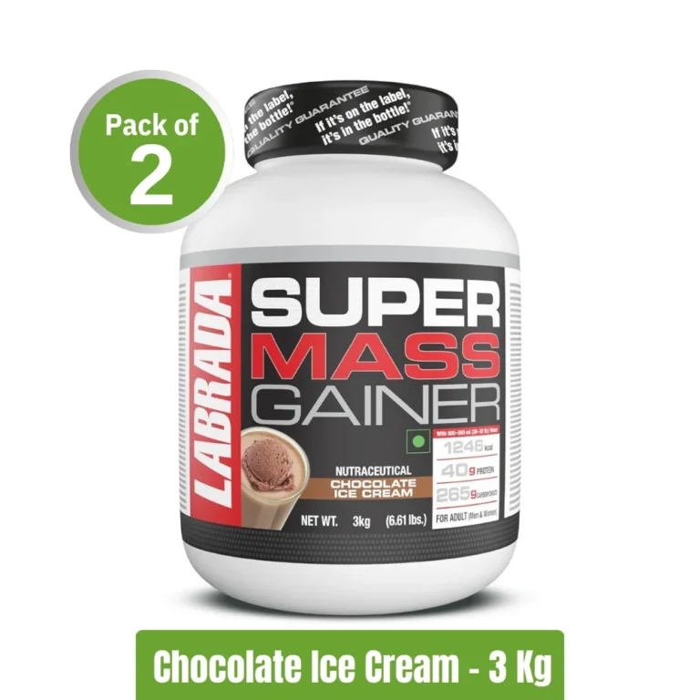 Labrada Super Mass Gainer _ Pack of 2 (3Kg+3Kg) - Chocolate Ice Cream