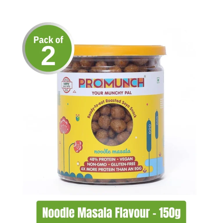 PROMUNCH Roasted Soya Snack _ Pack of 2 (150g x2) - Noodle Masala - Fitnesstack.com