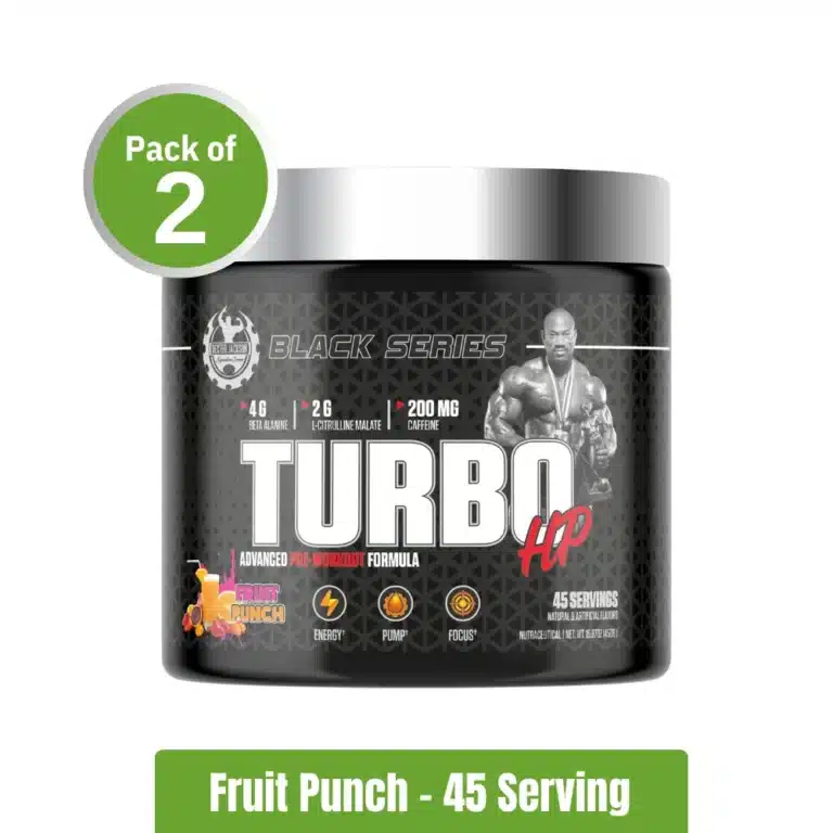 Dexter Jackson Black Series Turbo HP Pre-Workout _ Pack of 2 (45 + 45 Servings) - Fruit Punch