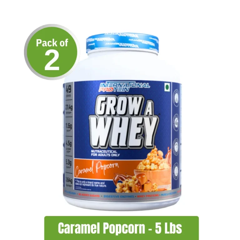 International Protein Grow a Whey _ Pack of 2 (5Lbs+5Lbs) - Caramel Popcorn