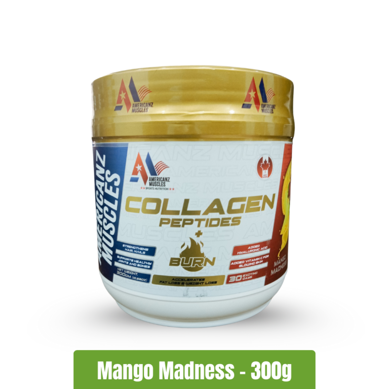 Americanz Muscles Collagen Peptides+Burn _ 300g - Mango Madness