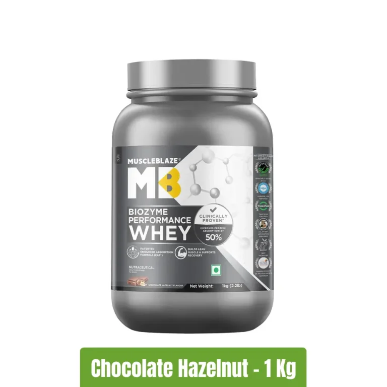 MuscleBlaze Biozyme Performance Whey, 1 kg (2.2 lb), Chocolate Hazelnut
