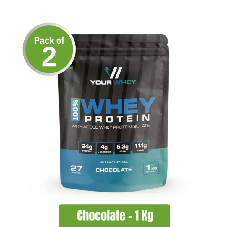 Yourwhey 100% Whey Protein _ Pack of 2 (1Kg+1Kg) - Chocolate