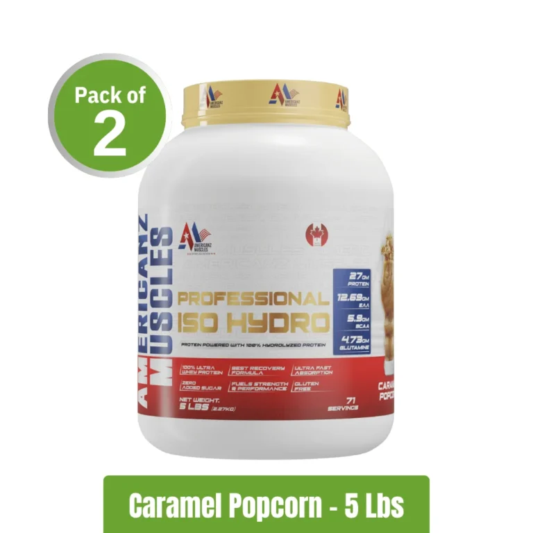 Americanz Muscles Professional ISO Hydro Protein _ Pack of 2 (5Lbs + 5Lbs) - Caramel Popcorn