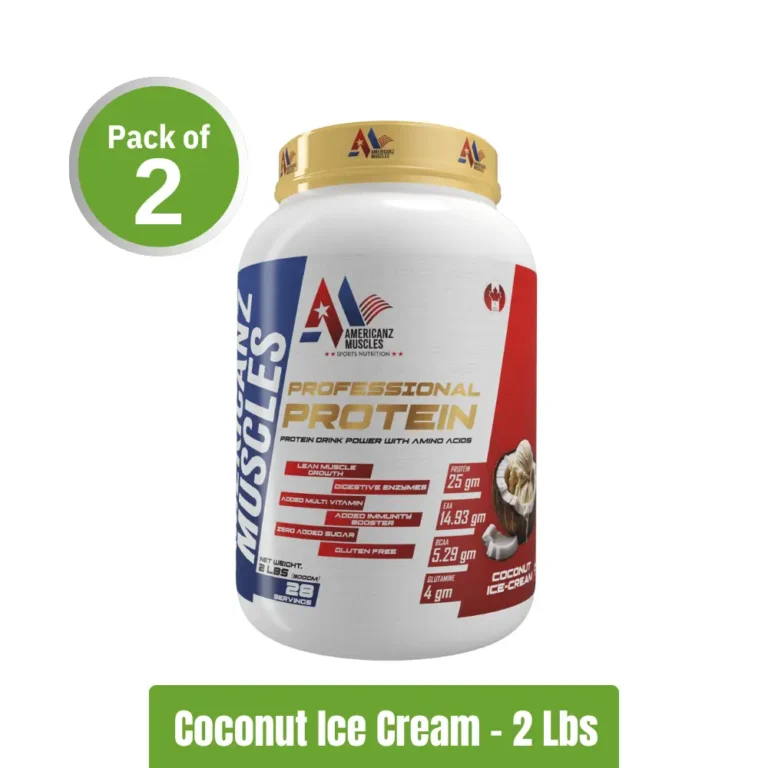 Americanz Muscles Professional Protein _ Pack of 2 (5Lbs + 5Lbs) - Coconut Ice Cream