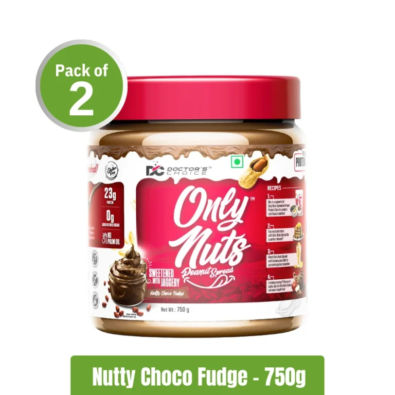 Doctors Choice Only Nuts Peanut Spread _ Pack of 2 (750g x2) - Nutty Choco Fudge