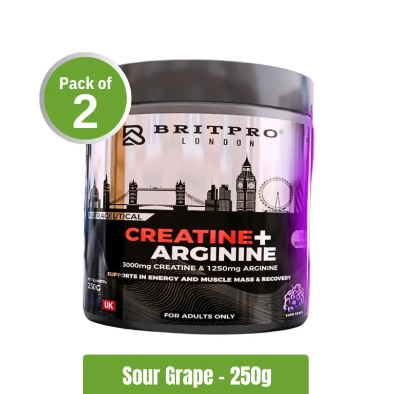 BRITPRO Creatine + Arginine _ Pack of 2 (250g+250g) - Sour Grape