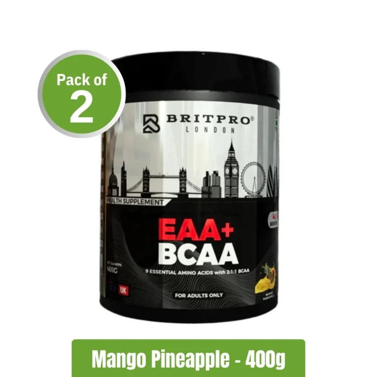 BRITPRO EAA + BCAA 2_1_1 _ Pack of 2 (400g x2) - Mango Pineapple