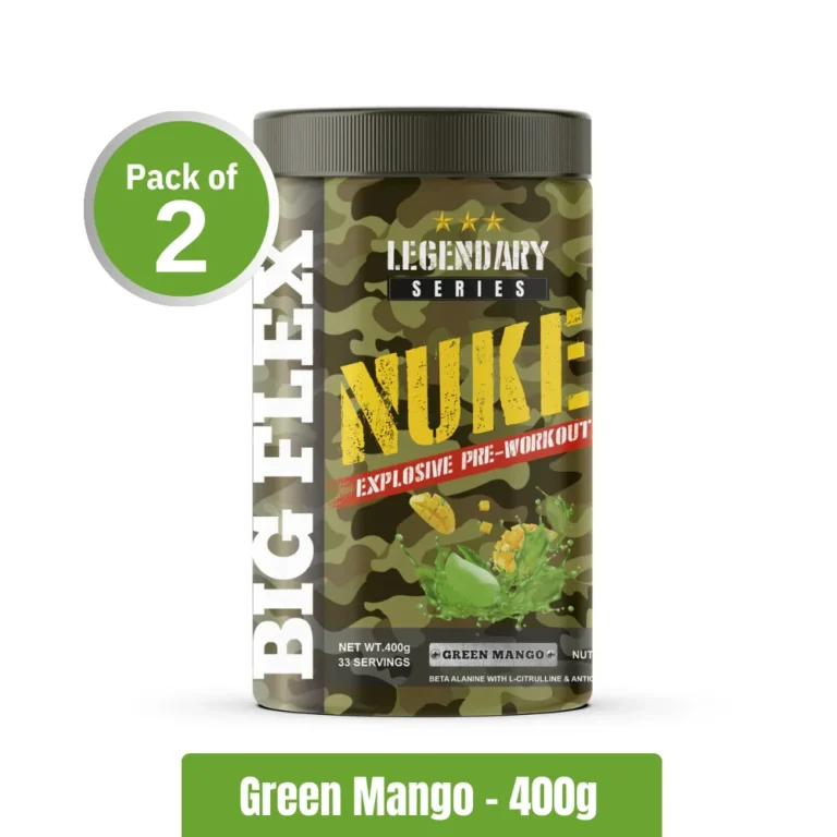 Bigflex Nuke Pre-Workout _ Pack of 2 (400g x2) - Green Mango