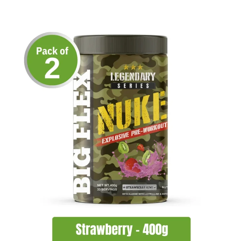 Bigflex Nuke Pre-Workout _ Pack of 2 (400g x2) - Strawberry Kiwi