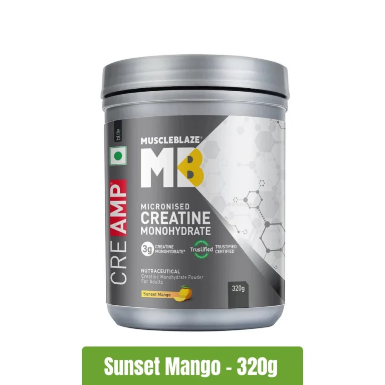 MuscleBlaze Creatine Monohydrate CreAMP _ 320g - Sunset Mango