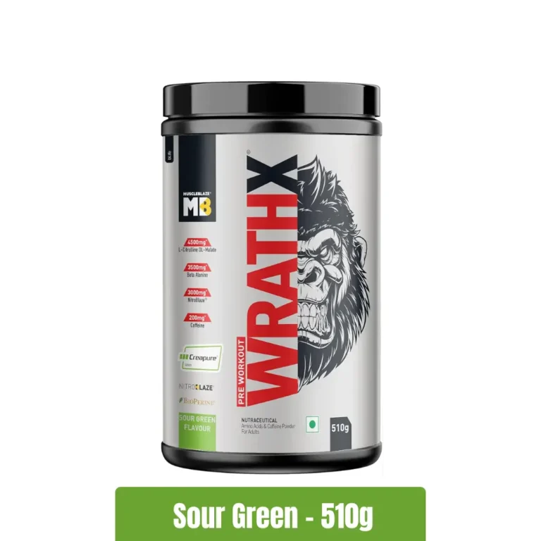 MuscleBlaze Pre-Workout WrathX 510g - Sour Green