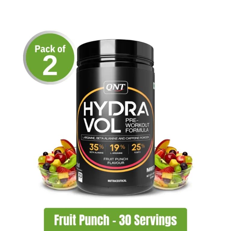 QNT Hydravol Pre-Workout _ Pack of 2 (30+30 Servings) - Fruit Punch