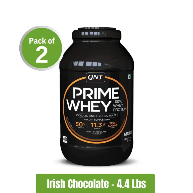 QNT Prime Whey 100% Whey Protein _ Pack of 2 (2Kg+2Kg) - Irish Chocolate