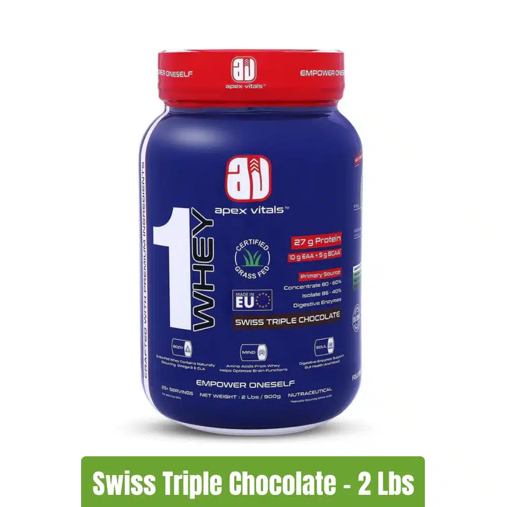 Apex Vitals 1 Whey Protein _ 2 Lbs - Swiss Triple Chocolate