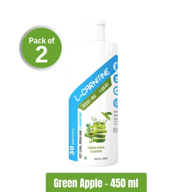 Muscle Club L-Carnitine 3000 mg Liquid - Pack of 2 (450 ml x2) - Green Apple