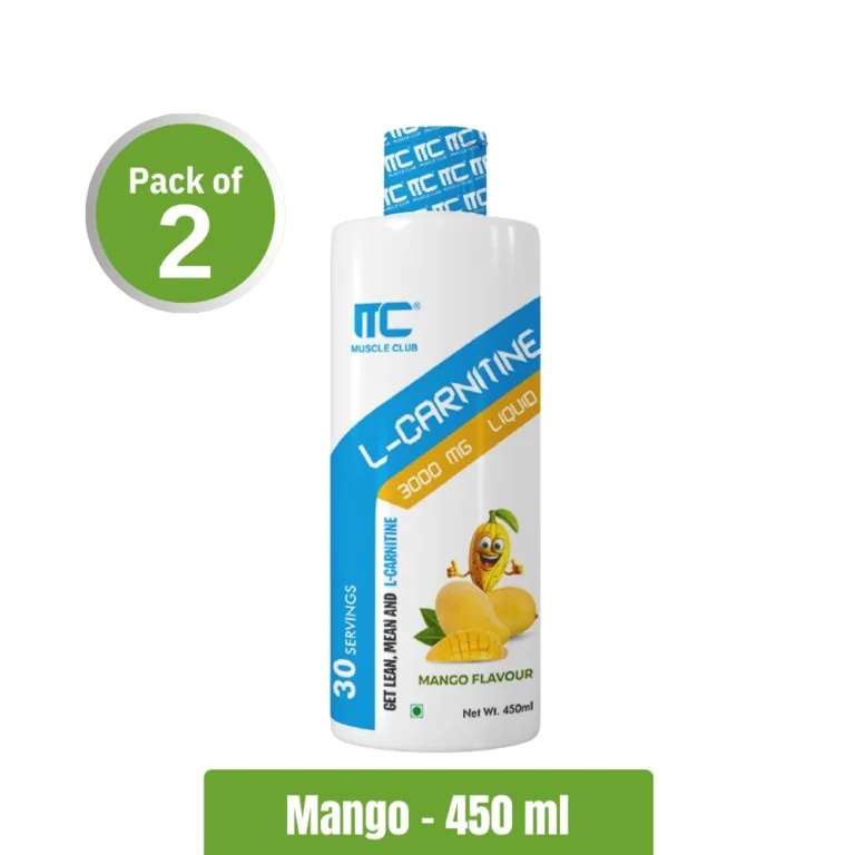 Muscle Club L-Carnitine 3000 mg Liquid - Pack of 2 (450 ml x2) - Mango