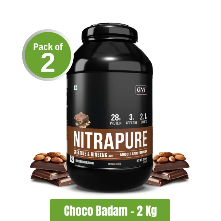 QNT Nitrapure Whey Protein _ Pack of 2 (2Kg+2Kg) - Choco Badam