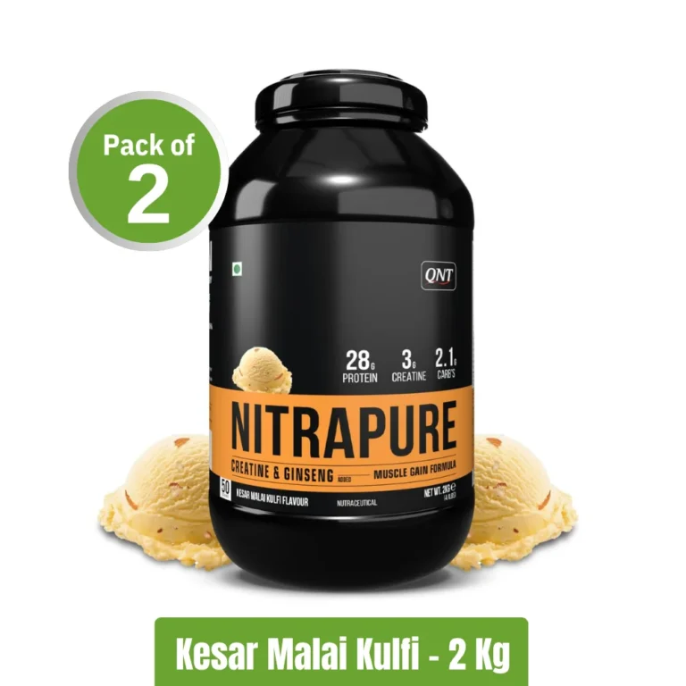 QNT Nitrapure Whey Protein _ Pack of 2 (2Kg+2Kg) - Kesar Malai Kulfi