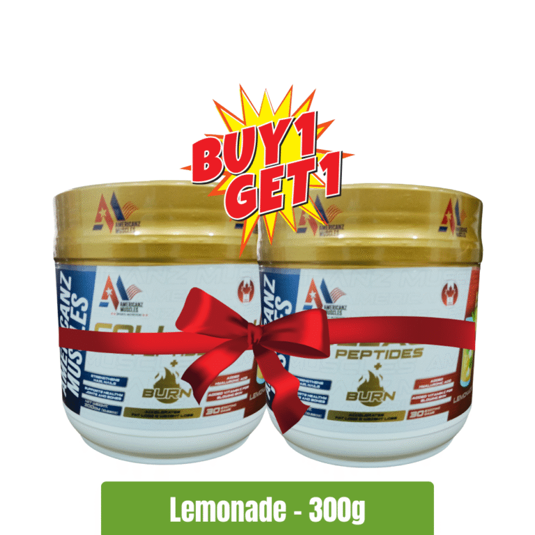 Americanz Muscles Collagen Peptides+Burn 300g - Lemonade - Buy 1 Get 1 Free