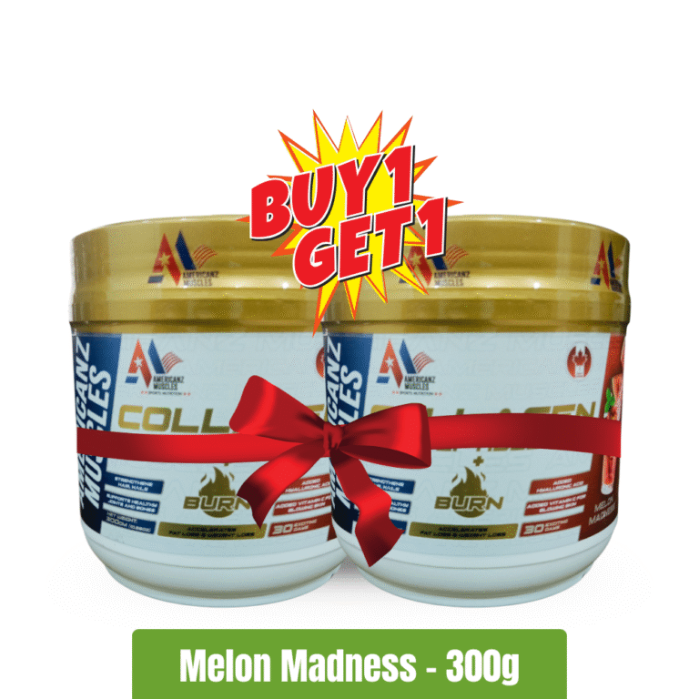 Americanz Muscles Collagen Peptides+Burn 300g - Melon Madness - Buy 1 Get 1 Free