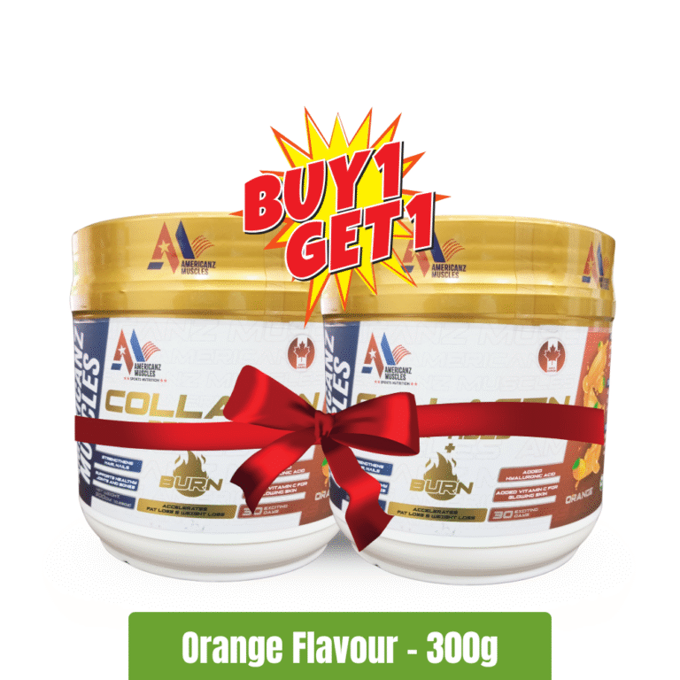 Americanz Muscles Collagen Peptides+Burn 300g - Orange - Buy 1 Get 1 Free