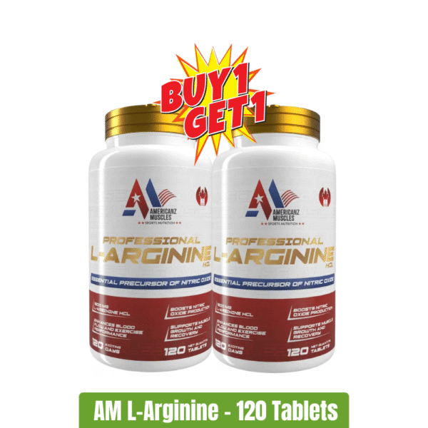 Americanz Muscles Professional L-Arginine - 120 Tablets Buy 1 Get 1 Free