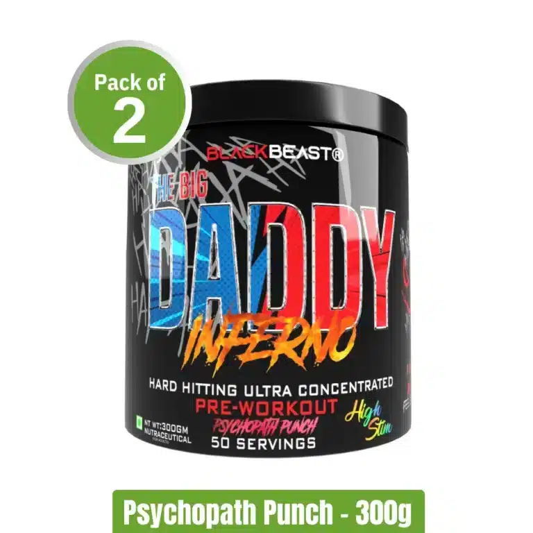 Black Beast The Big Daddy Inferno Pre-workout _ Pack of 2 (300g+300g) - Psychopath Punch